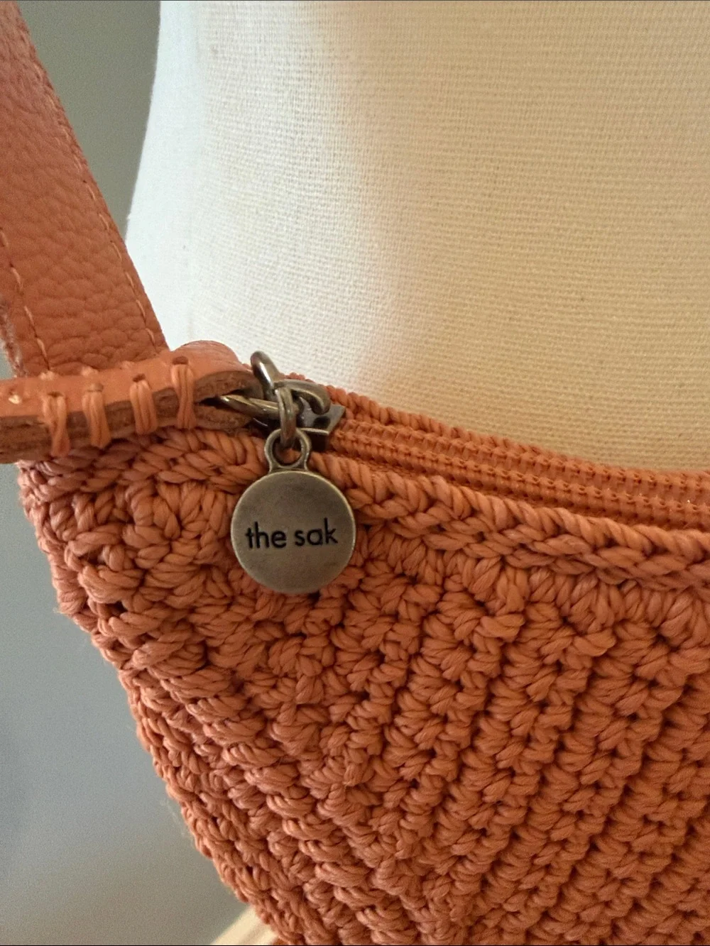The Sak Tess Sling Crochet Crossbody Bag - Woven , Nectar - Picture 2 of 6